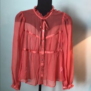 French Connection Women’s Silk Sheer Top